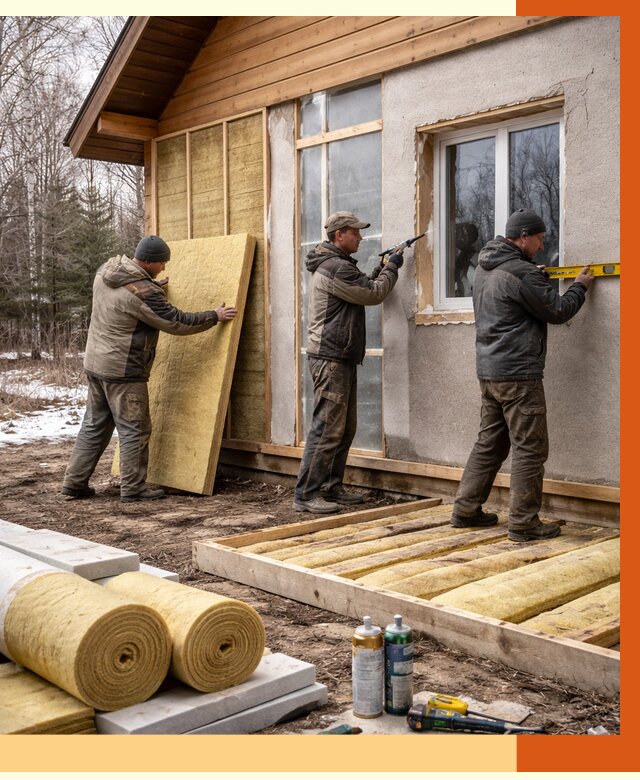 Утепление дачного дома в Кызыле от 4926 руб/м2 — недорого | ТепломастерКзл