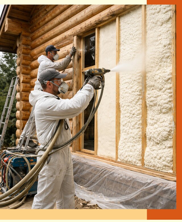 Утепление деревянного дома ППУ в Кызыле от 4356 руб/м2 | ТепломастерКзл — под ключ