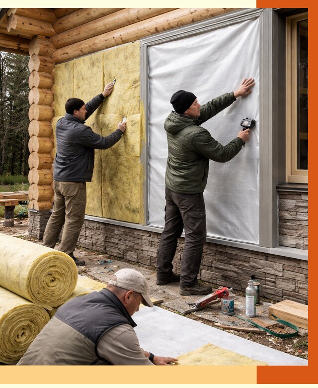 Утепление бревенчатого дома в Кызыле от 7934 руб/м2 — заказать под ключ | ТепломастерКзл