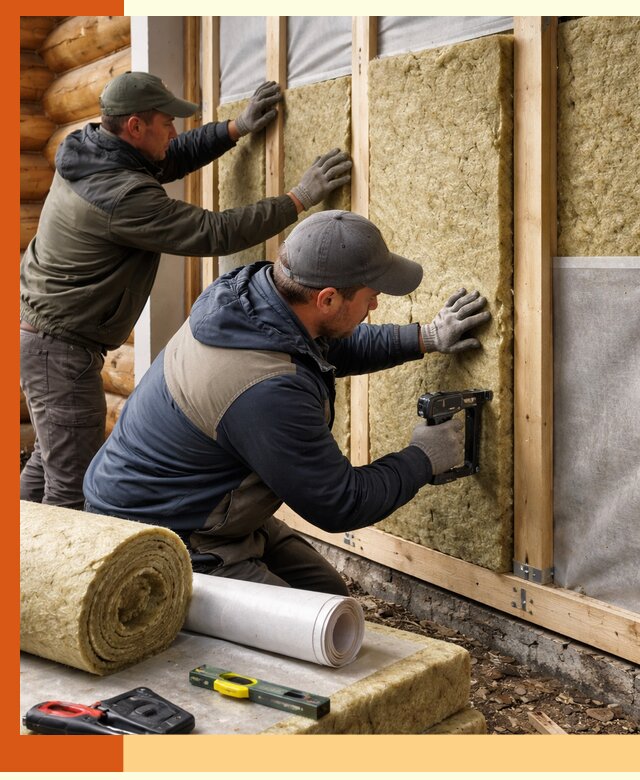 Утепление бревенчатого дома под ключ в Кызыле