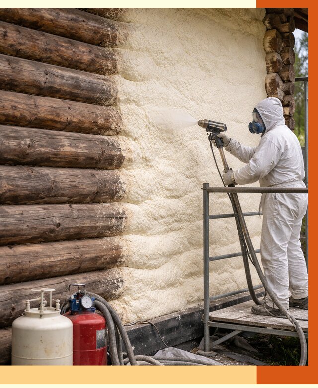 Утепление бревенчатого дома ППУ в Кызыле под ключ от 6482 руб. | ТепломастерКзл