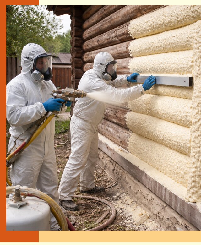 Утепление бревенчатого дома ППУ в Кызыле эффективной изоляцией