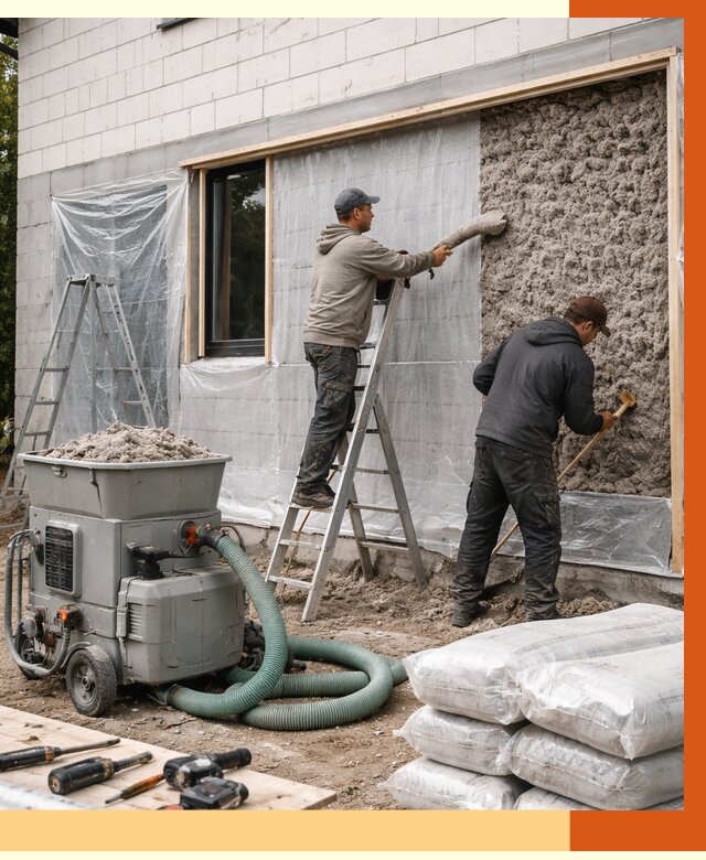 Утепление дома из газобетона эковатой в Кызыле от 4667 руб./м2 | ТепломастерКзл