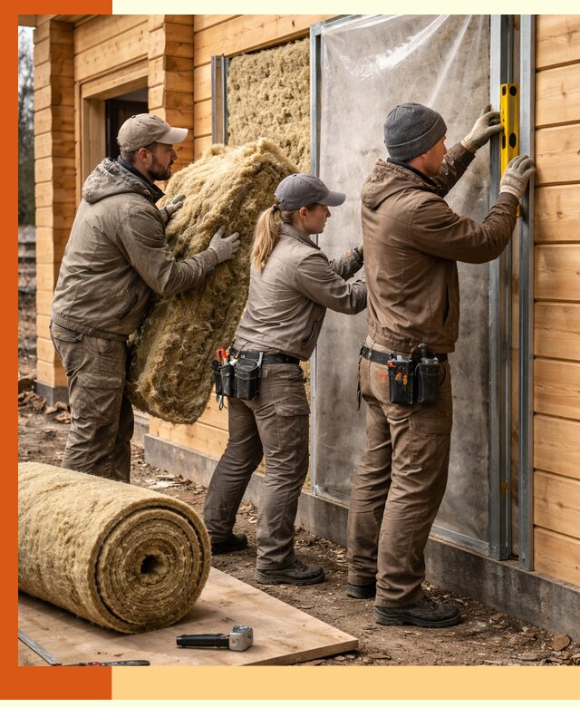 Утепление дома из двойного бруса в Кызыле качественно и надёжно