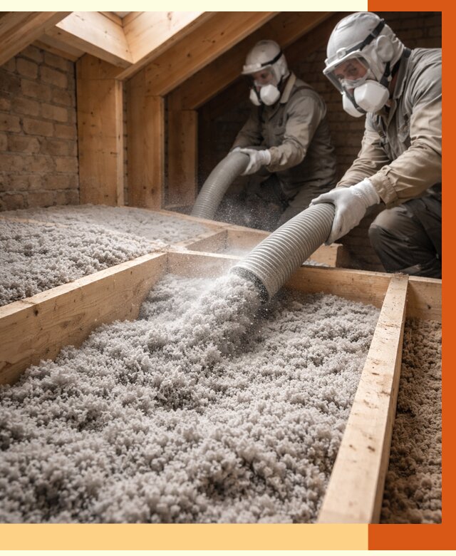 Утепление коттеджа эковатой в Кызыле от 2593 руб./м² — комплексная задувка и монтаж | ТепломастерКзл