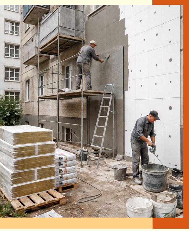 Утепление квартиры снаружи в Кызыле от 6378 руб/м2 под ключ | ТепломастерКзл