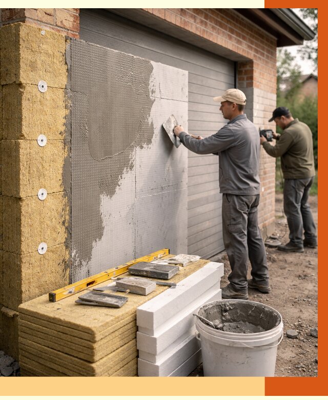 Утепление гаража снаружи в Кызыле от 4356 руб. за м2 — наружное утепление под ключ | ТепломастерКзл