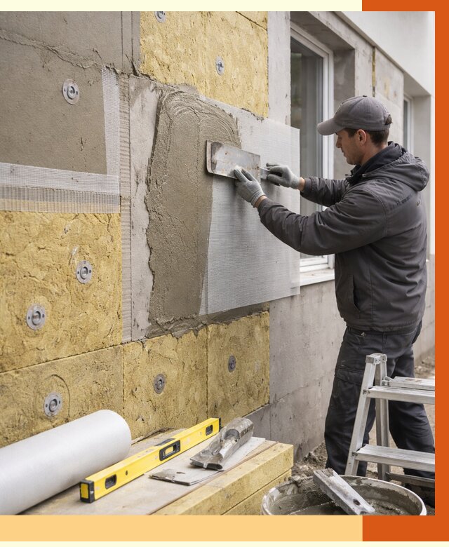 Утепление фасада под штукатурку в Кызыле от 4356 руб/м2 — монтаж пенопластом и минватой | ТепломастерКзл