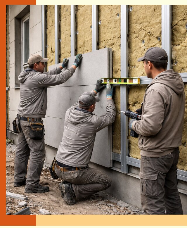 Утепление вентилируемого фасада под ключ в Кызыле