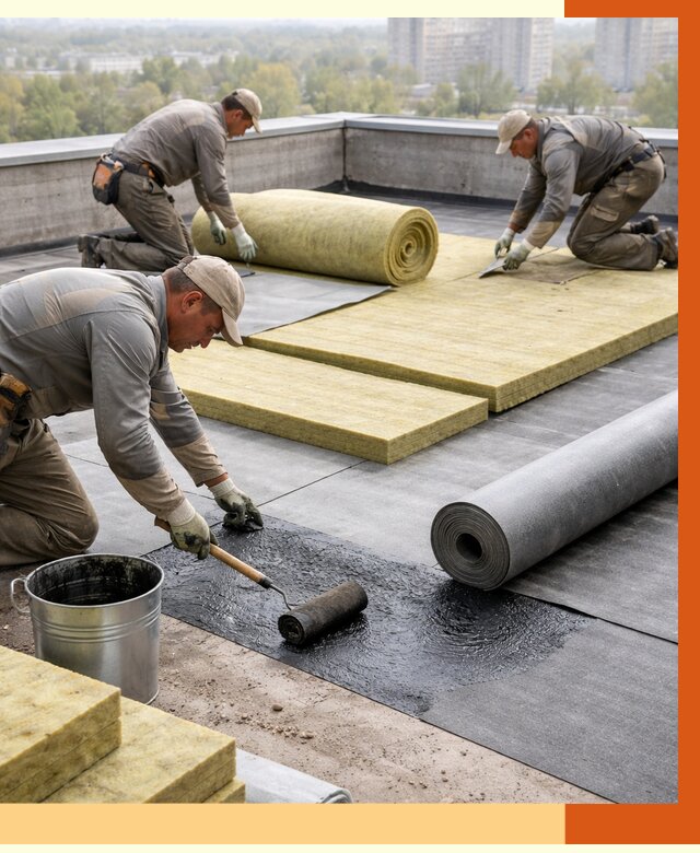 Утепление плоской крыши в Кызыле от 7467 руб./м2 под ключ | ТепломастерКзл