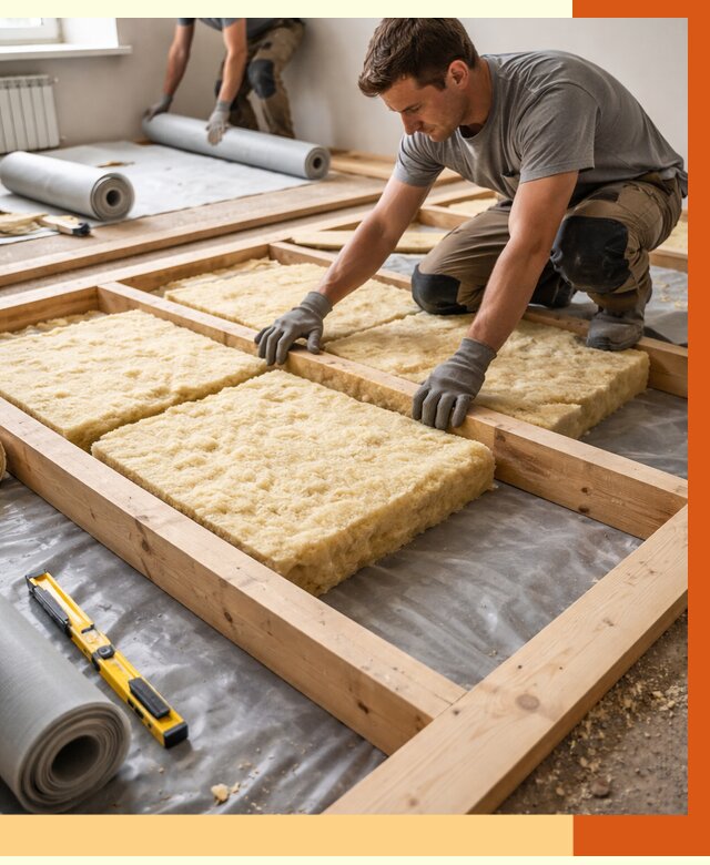 Утепление деревянного пола в Кызыле от 1556 руб./м2 под ключ | ТепломастерКзл