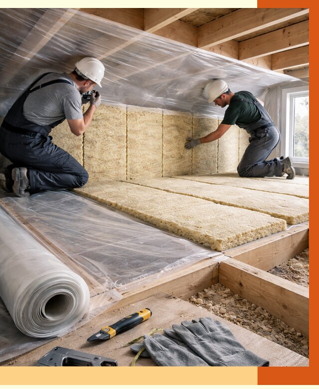 Утепление перекрытий в Кызыле от 2956 руб/м2 — утепление межэтажных и чердачных | ТепломастерКзл