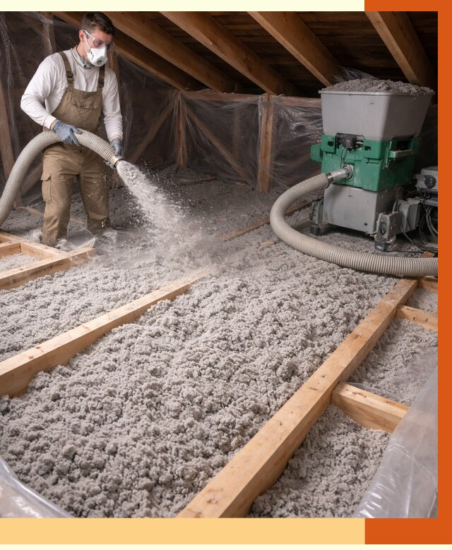 Утепление чердака эковатой в Кызыле от 1504 руб/м2 — заказать у ТепломастерКзл