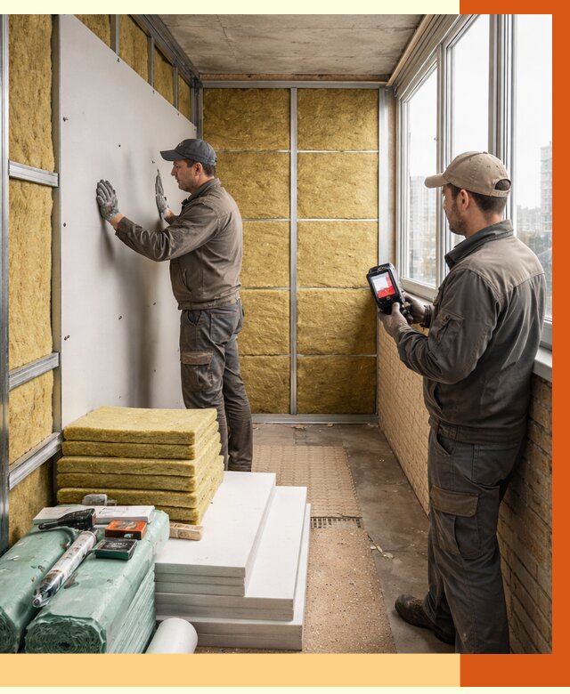 Утепление балкона в Кызыле от 4667 руб. под ключ | ТепломастерКзл