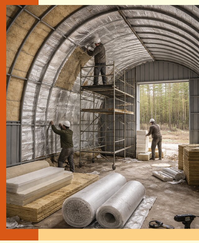 Утепление арочного ангара под ключ в Кызыле