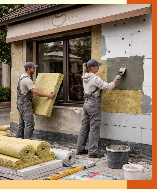 Утепление кафе в Кызыле от 4356 руб/м2 — комплексно под ключ | ТепломастерКзл