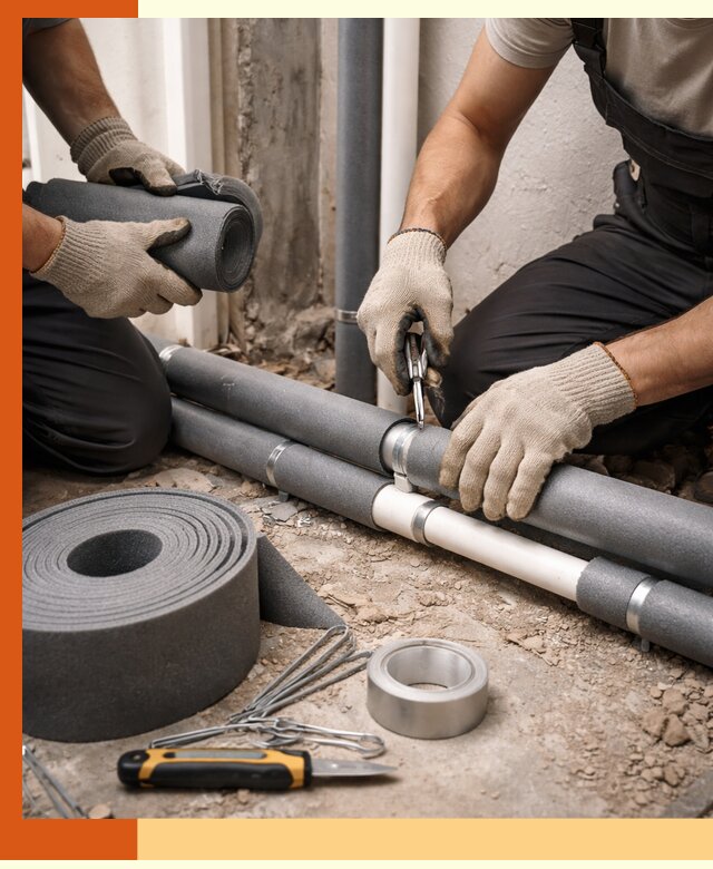 Утепление труб водоснабжения в Кызыле — монтаж и защита сети