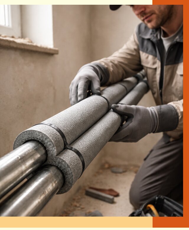 Утепление труб отопления в Кызыле от 2956 руб. за м² — услуги под ключ | ТепломастерКзл