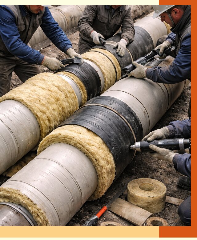 Утепление трубопровода в Кызыле под ключ от 1919 руб. — надежно и выгодно | ТепломастерКзл