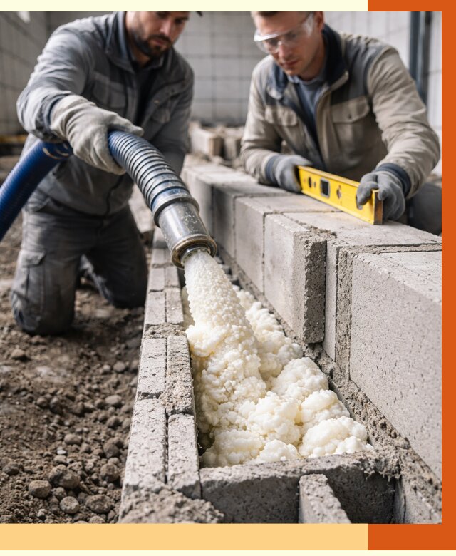 Заполнение колодцевой кладки ППУ в Кызыле от 4356 руб. за м2 | ТепломастерКзл