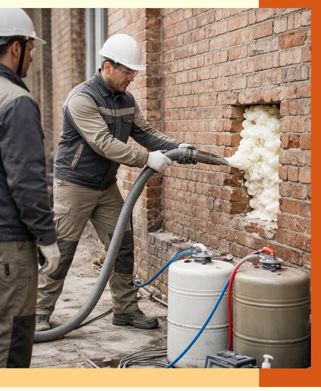 Заливка ППУ в пустоты кирпичной стены в Кызыле от 2852 руб. | ТепломастерКзл