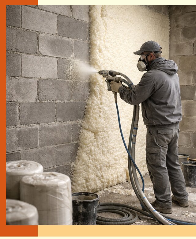 Утепление блочной стены ППУ в Кызыле качественно и надёжно