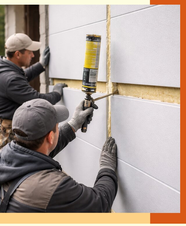 Утепление сэндвич панелей ППУ в Кызыле от 4356 руб. за м2 | ТепломастерКзл