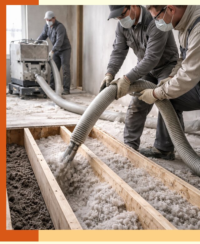 Заполнение полостей межэтажного перекрытия в Кызыле эффективно и герметично