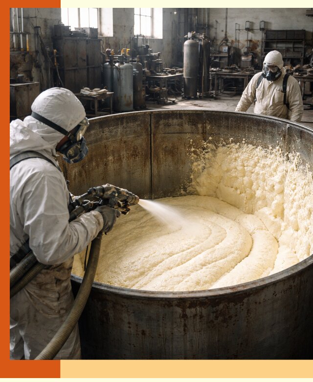 Заливка ппу в емкости с полной изоляцией и герметизацией в Кызыле