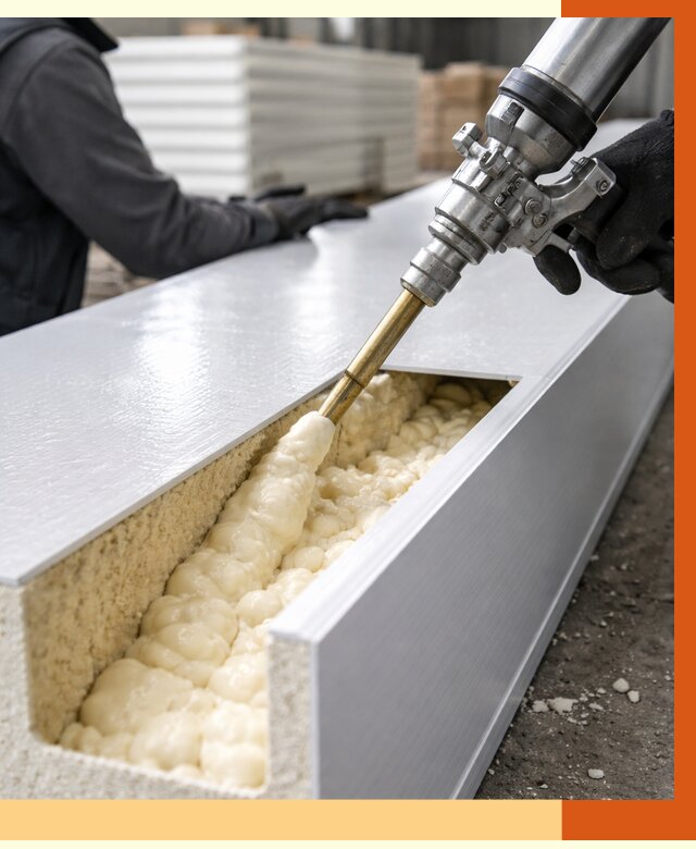 Заполнение пустот холодильных панелей в Кызыле от 7778 руб. | ТепломастерКзл