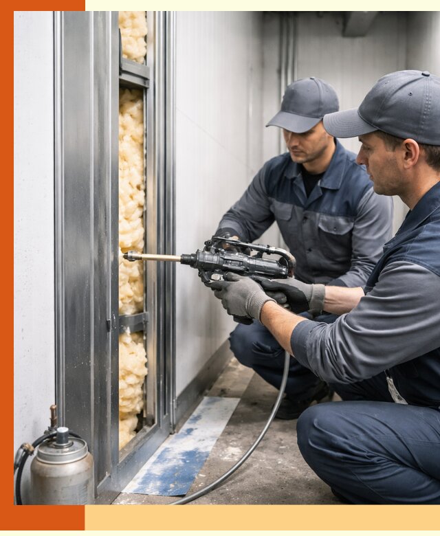 Заполнение пустот холодильных панелей в Кызыле специализированной пеной