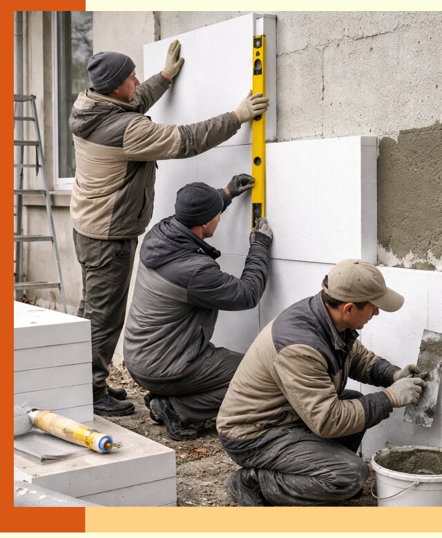 Утепление пенопластом наружных стен и фасадов в Кызыле