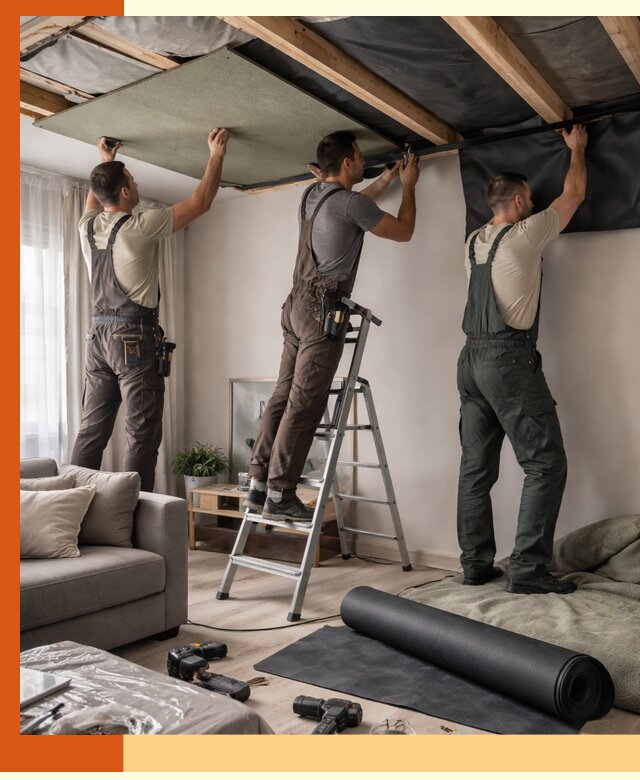 Шумоизоляция потолка в Кызыле — профессиональное устранение шумов