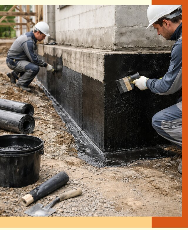 Гидроизоляция фундамента в Кызыле от 1296 руб. — профессионально, под ключ | ТепломастерКзл