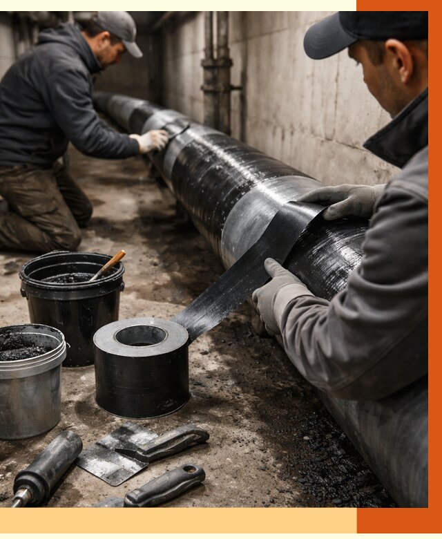 Гидроизоляция труб в Кызыле от 2593 руб. — профессиональная герметизация | ТепломастерКзл