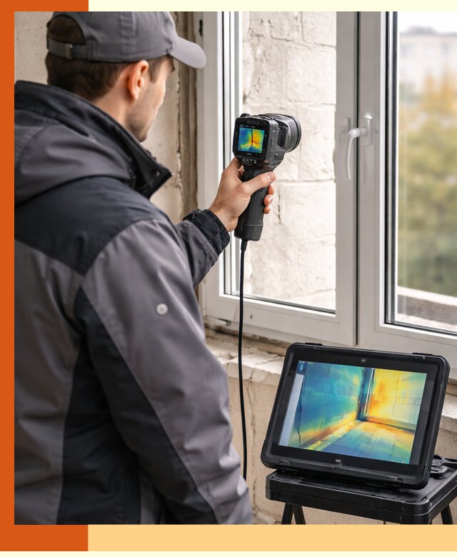 Тепловизионное обследование дома в Кызыле для выявления утечек тепла