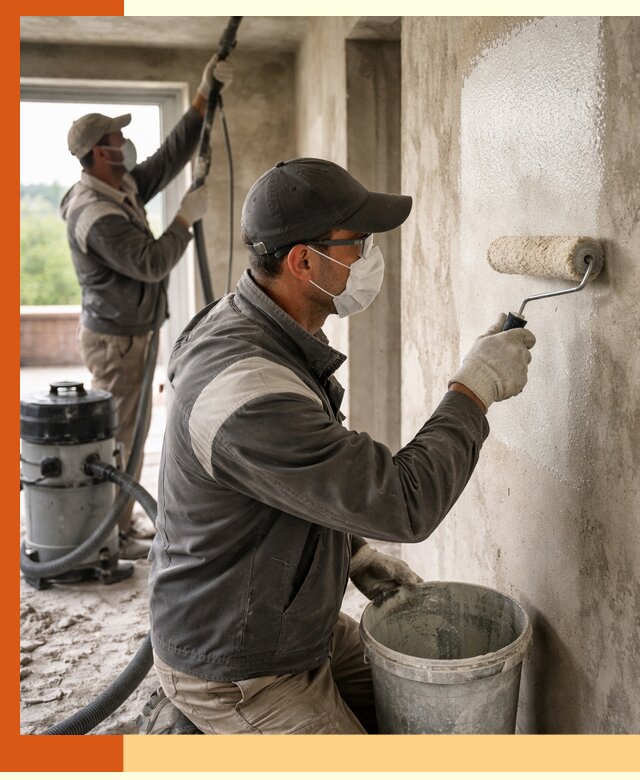 Подготовка поверхности под напыление утеплителя в Кызыле