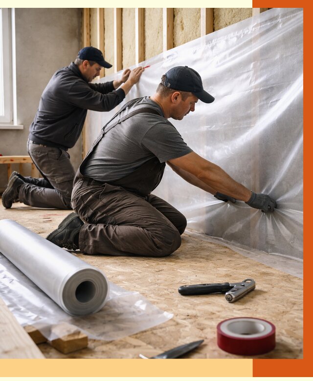 Монтаж пароизоляции в Кызыле от 2593 руб. — установка и укладка под ключ | ТепломастерКзл