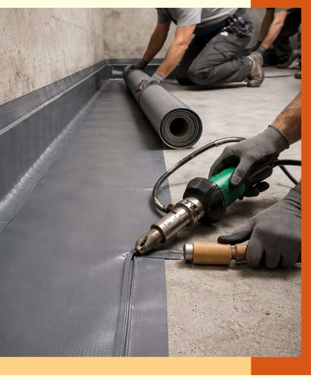 Монтаж гидроизоляционной мембраны в Кызыле от 1032 руб/м2 | ТепломастерКзл