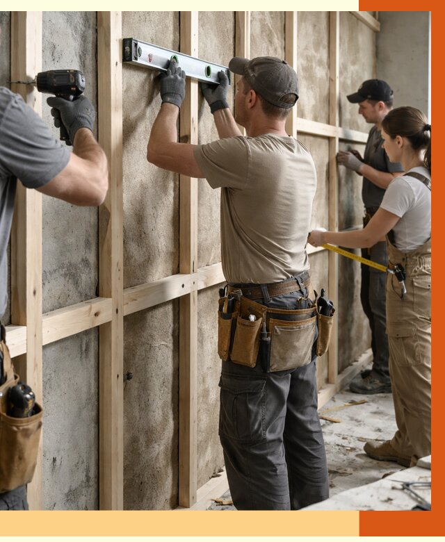 Монтаж обрешетки под утепление в Кызыле от 1193 руб/м² | Заказать у ТепломастерКзл