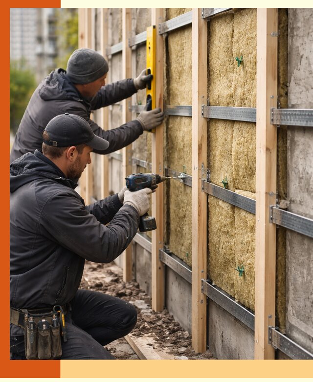 Монтаж обрешетки под утепление зданий и квартир в Кызыле